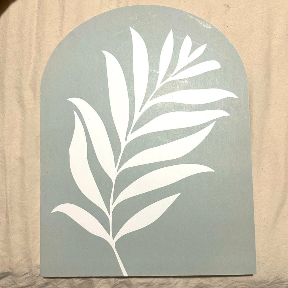 Fern Wall Art; Wooden Sign; Light Green; New Never Used